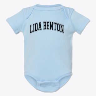 Lida Benton Elementary School Varsity Arch Baby Onesie