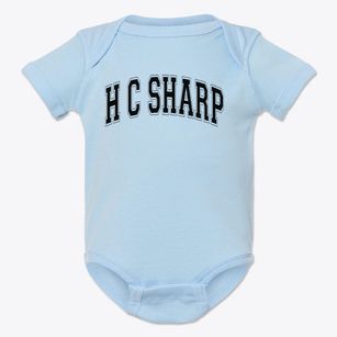 H C Sharp Elementary School Varsity Arch Baby Onesie