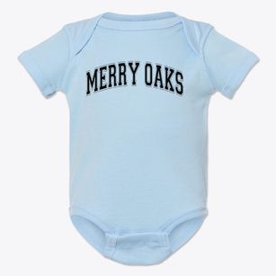 Merry Oaks Elementary School Varsity Arch Baby Onesie