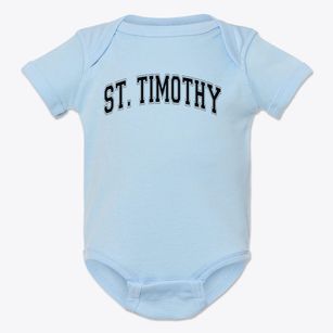 St. Timothy Varsity Arch Baby Onesie