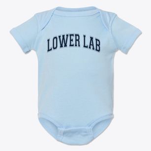 Lower Lab School Varsity Arch Baby Onesie