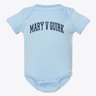 Mary V Quirk Elementary School Varsity Arch Baby Onesie