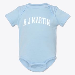 A J Martin Elementary School Varsity Arch Baby Onesie