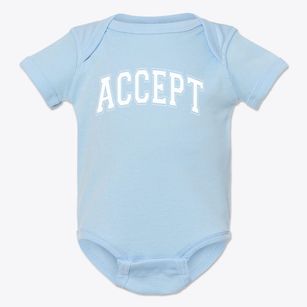 Accept Education Collaborative Varsity Arch Baby Onesie