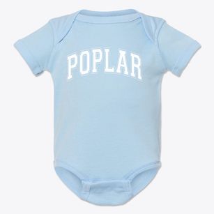 Poplar Elementary School Varsity Arch Baby Onesie
