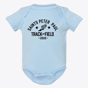 Saints Peter & Paul School Track and Field Baby Onesie