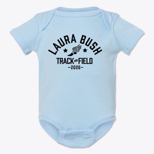 Laura Bush Elementary Track and Field Baby Onesie