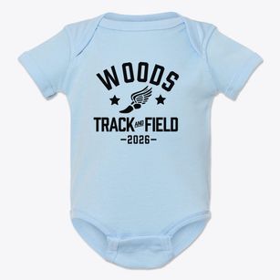 Woods Track and Field Baby Onesie