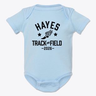 Hayes Elementary School Track and Field Baby Onesie