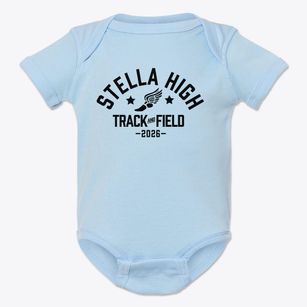 Stella High Charter Academy Track and Field Baby Onesie