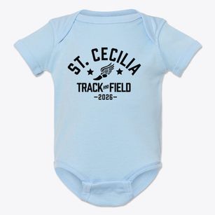 Saint Cecilia School Track and Field Baby Onesie