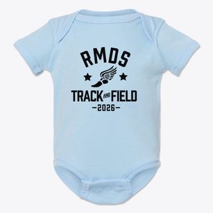 Rocky Mountain Deaf School Track and Field Baby Onesie