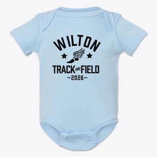 Wilton Center Elementary School Track and Field Baby Onesie