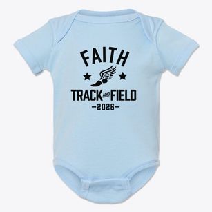 Faith Christian School Track and Field Baby Onesie