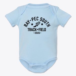 Raymore Peculiar South Middle School Track and Field Baby Onesie
