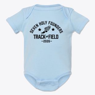 Seven Holy Founders School Track and Field Baby Onesie