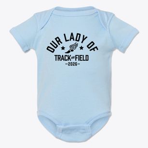 Our Lady Of Perpetual Help School Track and Field Baby Onesie