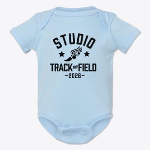 Studio Elementary School Track and Field Baby Onesie