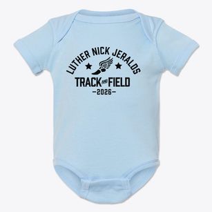Luther Nick Jeralds Middle School Track and Field Baby Onesie