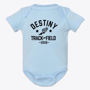 Destiny Christian Community School Track and Field Baby Onesie