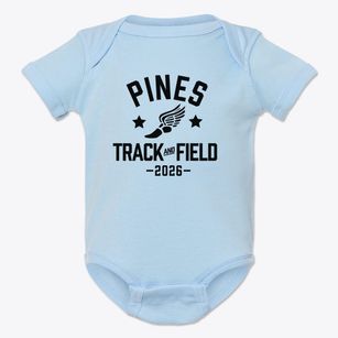 Pines Elementary School Track and Field Baby Onesie