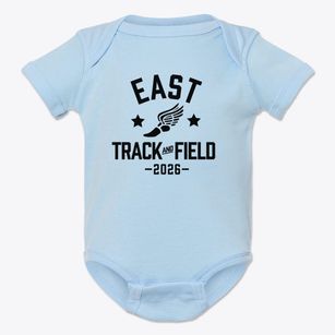 East Elementary School Track and Field Baby Onesie