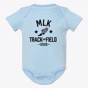 Dr Martin Luther King Jr Academy Track and Field Baby Onesie