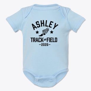 Ashley Academy Track and Field Baby Onesie