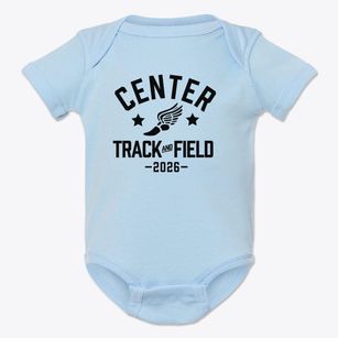 Center School Track and Field Baby Onesie