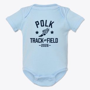 Polk Elementary School Track and Field Baby Onesie