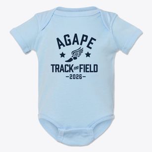 Agape Christian Academy Track and Field Baby Onesie