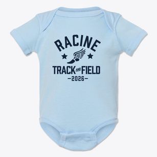 Racine Montessori School Track and Field Baby Onesie