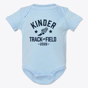 Kinder Elementary School Track and Field Baby Onesie