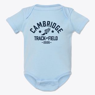 Cambridge Montessori School Track and Field Baby Onesie