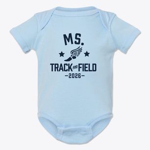 Ms. Carrie's Day School Track and Field Baby Onesie