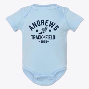 Andrews Academy Track and Field Baby Onesie