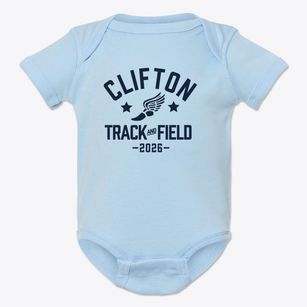 Clifton Elementary School 1 Track and Field Baby Onesie