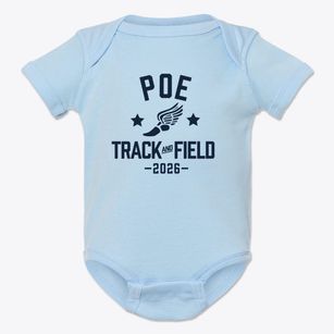 Poe Magnet Elementary School Track and Field Baby Onesie