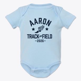 Aaron Academy Track and Field Baby Onesie