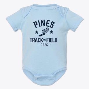 Pines Montessori School Track and Field Baby Onesie