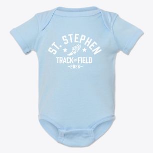 St Stephen Parish Track and Field Baby Onesie