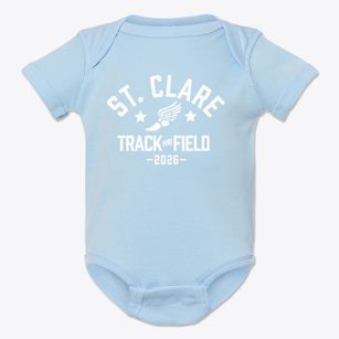 Saint Clare Elementary School Track and Field Baby Onesie