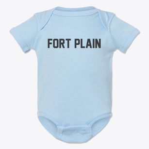 Fort Plain New York Classic Block Baby Onesie