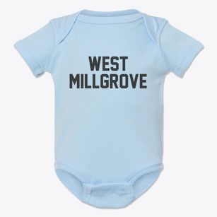 West Millgrove Ohio Classic Block Baby Onesie