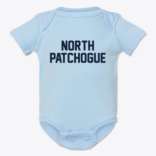 North Patchogue New York Classic Block Baby Onesie