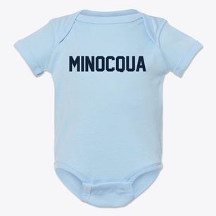 Minocqua Wisconsin Classic Block Baby Onesie