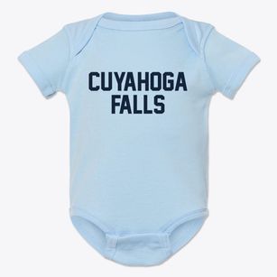 Cuyahoga Falls Ohio Classic Block Baby Onesie