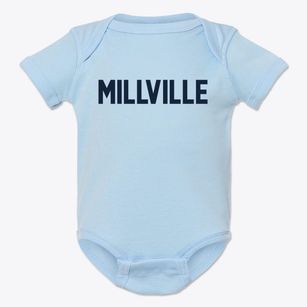 Millville Massachusetts Classic Block Baby Onesie