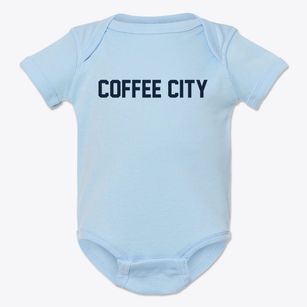 Coffee City Texas Classic Block Baby Onesie