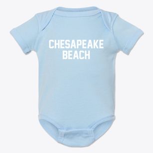 Chesapeake Beach Maryland Classic Block Baby Onesie